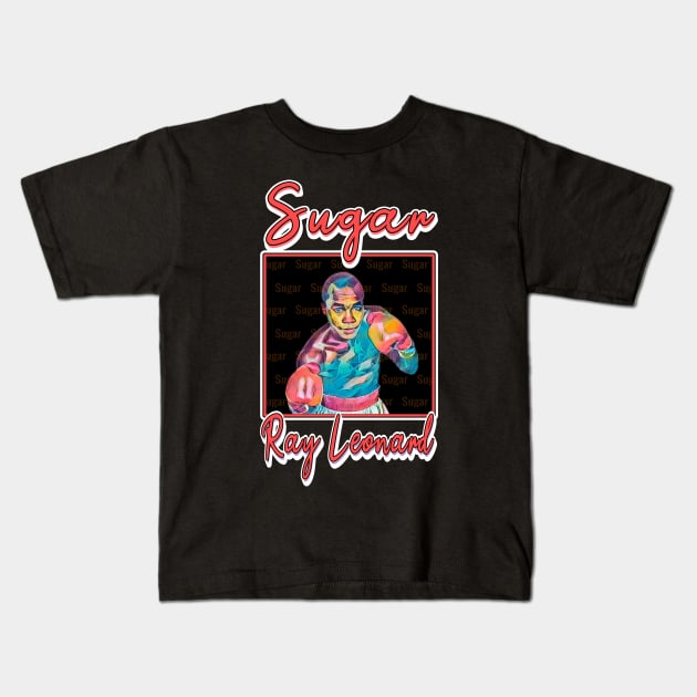 Sugar Ray Leonard Black Kids T-Shirt by FightIsRight